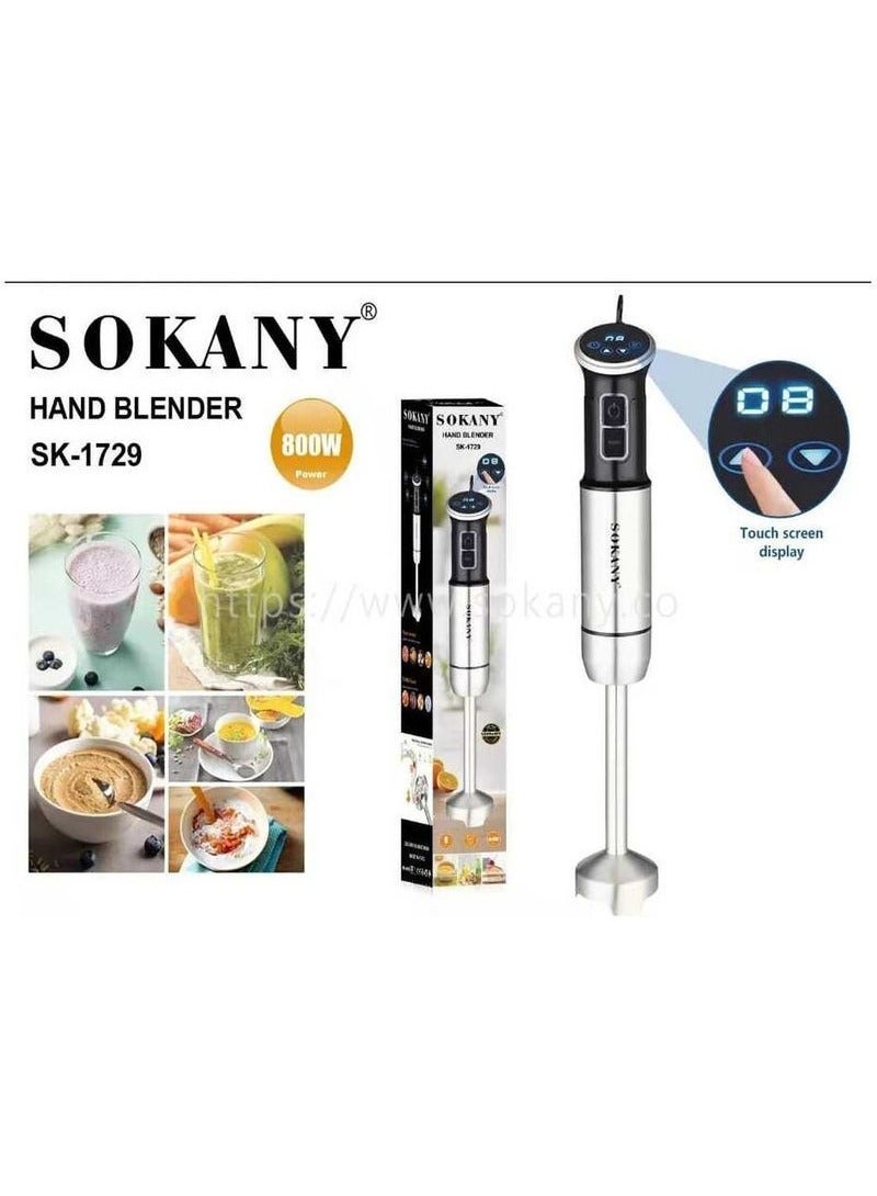 sokany SK-1729 Stainless Steel Hand Blender 800 Watt Food Hand Blender Digital - Image 5